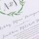 Printable Wedding Invitation - Watercolor Monogram Wreath with Calligraphy