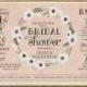Rustic Burlap Bridal Shower Invitation Floral Wreath Floral Bridal Shower Invite Typography, Any Event