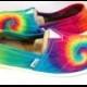 Rainbow Tie-dye TOMS Shoes, Custom Women's