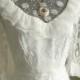 Vintage White Wedding Dress in Floral Lace and Rows of Ruffles from Belgium