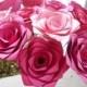 Dozen Pink Paper Roses. Paper Flowers That Last Forever. Handmade Bouquet. ANY COLOR Available. Custom Orders WELCOME.