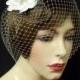 Birdcage Bridal Veil White French Blusher 9in -Ready Made