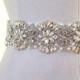 Bridal beaded austrian crystal & pearl luxury sash.  Vintage style rhinestone wedding belt. DUCHESS PEARL