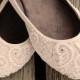 French Pleat  Bridal Ballet Flats Wedding Shoes - All Full Sizes - Pick your own shoe color and crystal color