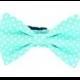 Aqua Dot Bow Tie Dog Collar/ Spring Dog Bow Tie Collar: Seaglass Dot