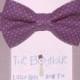 Purple Bow Tie and Suspenders, Purple Polka Dot Bow Tie with Grey Suspenders, Toddler Suspenders, Boy Suspenders, Kids, Wedding, Ring Bearer