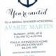 Anchor Nautical Bridal Shower Printable Party Invitation, Personalized Nautical Bridal Shower, Anchor Bridal Shower