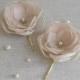 Antique pink flower in handmade, Bridal hair dress shoe accessory, Bridesmaids, Weddings, Birthday gift, Hair clip, Shoe clip, Set 2, Flower