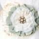 Fabric Flower Sash, Seafoam Mint Turquoise Wedding Sash, Pearl Bridal Belt, Floral Bride Belt, Beach Wedding Dress Sash, Bridesmaid Flower
