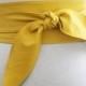 Yellow Belt tulip Tie Soft Leather Obi 