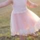 Pink Tulle Lace Girl Dress - flower girl wedding dress, wedding tulle dress, lace flower girl dress, baby girl dress, birthday dress