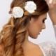 Gardenia Wedding Hair Pins with Lace Details - Bridal Hair Pin Flower - Wedding Hair Accessories - Set of 2