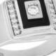 Gift For Boyfriend, Onyx Silver Ring, Mens Ring, Wedding Ring, Wedding Jewelry, Gift For Him, Silver Ring, Rectangular Black Onyx  CZ Stones