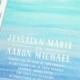 Jessalyn Watercolor Beach Wedding Invitation Sample - Destination Aqua and Blue Watercolor Beach Wedding Invitation