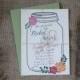 Bridal Shower Invitation - Design #2, Printable, Custom - DIY Wedding - VINTAGE, Mason Jar, RUSTIC, Kraft, Ball Jar, Flowers, Calligraphy