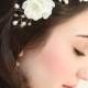 Bridal Floral, Freshwater Pearl, Rhinestone And Crystal Hair Fascinator
