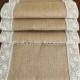 rustic burlap table runner with ivory color lace trim, rustic wedding, engagement table decoration runner