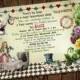 Alice in Wonderland Bridal Shower Invitation - Mad Hatter Tea Party - Printable DIY