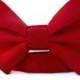 Satin Wedding Bow Tie Dog Collar - Red Satin