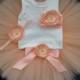 Peach Tutu Birthday Dress, 1st Birthday Outfit, Peach and Gold Flower Girl Dresses