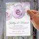 DiY Wedding Invitation Template - Download Instantly - EDITABLE TEXT - Watercolor Bouquet (Purple & Gray)  - Microsoft® Word Format