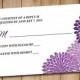 Wedding RSVP Template - Response Card Printable Wedding Invitation RSVP Card "Chrysanthemum" Purple RSVP Instant Download