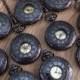 Set of 10 Pocket Watches Groomsmen gifts Quartz Pocket Watch with Chain Gunmetal Black Edwardian