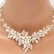 Wedding necklace SET, Freshwater pearl Bridal necklace, Wedding jewelry set, Pearl bridal earrings, Rhinestone and pearl necklace set