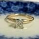 Size 8 Estate 14k Yellow Gold Princess Cut 1/2ct Diamond Ring Wedding Engagement