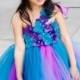 Flower girl dress. Purple and Teal TuTu Dress. baby tutu dress, toddler tutu dress, wedding, birthday,