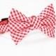 Bow Tie Dog Collar- Wedding Dog Collar- Red Gingham