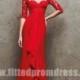 2016 Empire Long Red Cocktail Dresses by Pronovias Style LANDETA