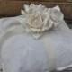White Cotton and Lace Ring Bearer Pillow  - Simple Ring Bearer Pillow - Woodland Barn Wedding