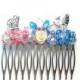 Large Pink & Blue Spinning Wheel and Dragon Sparkle Comb