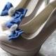 Navy blue shoe clips,Royal blue shoe clips,Bridesmaids royal blue,Shoe accessories,Rhinestone shoe clips,Bridal shoe clips,Something blue