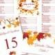 Wedding Seating Chart "Falling Leaves" Fall, Autumn or Thanksgiving Printable Table Number and Place Card Word.doc Templates DIY You Print