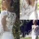 2015 Riki Dalal Stunning Lace Appliqued V Neck Wedding Dresses With Long Sleeves Sweep Train Mermaid Bridal Gown Wedding Dresses Online with $124.61/Piece on Hjklp88's Store 