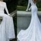 2015 Popular Element Lace Mermaid Wedding Dresses High Collar Sexy Backless Long Sleeve Chapel Train Bridal Gown Berta Style Collection Online with $140.99/Piece on Hjklp88's Store 