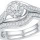 1/2 CT. TW. Diamond Engagement Ring Set, Bridal Set with Diamond Wedding Band