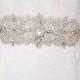White/Ivory Crystal Beaded Jeweled Rhinestone Belt Sash Wedding Dress Accessory