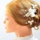 Bridal headpiece Bridal hair comb Hair jewlery Floral headpiece in ivory Bridesmaid headpiece Hair clip Bridesmaid hair piece