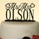 Mr. and Mrs. personalized "in your name" wedding cake topper by Distinctly Inspired (style B-1)