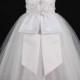 White With Removable Sash With Many Colors To Choose Party  Flower Girls Dress 12m 18m 2/2t 4/4t 6 8 10 12 