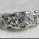 Antique Engagement Ring .81 Ct tdw Old European Cut 18K White Gold Platinum Three Stone Diamond Ring 1920s Anniversary Ring