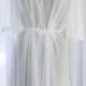 Oscar de la Renta Bridal White Sheer Peignoir Robe Pearls Bows Cuff Softly Gathered Waterfall Design XL by VoilaVintageLingerie