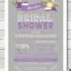 Bridal Shower invitation, Purple and Grey Bridal Shower Invitation, Floral Shower Invite, printable, DIY