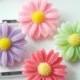 2 pairs of Daisy bobby pins Flower hair pins Handmade hair accessories Spring barrettes Flower girl gifts 