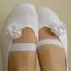 woman shoes girls shoes mary jane shoes white cotton romantic wedding ballet flats dance dancing summer dress  shoes
