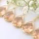 Peach Champagne Bridesmaid Earrings - 10% Off Set of 6 Blush Teardrop Hollywood Style Wedding Maid of Honor Dangle Drop Bridesmaid Gift