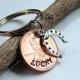 Lucky Penny Horse Shoe Keychain - Jewelry - Hand Stamped - Personalized - Gift For Him Her - Good Luck - Graduation - Present  - New Job